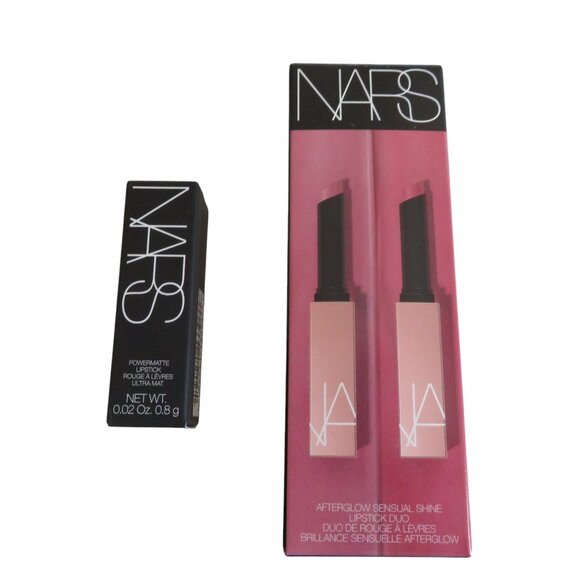 NARS Afterglow Sensual Shine Lipstick Duo + Trial Powermatte Lipstick, NWT